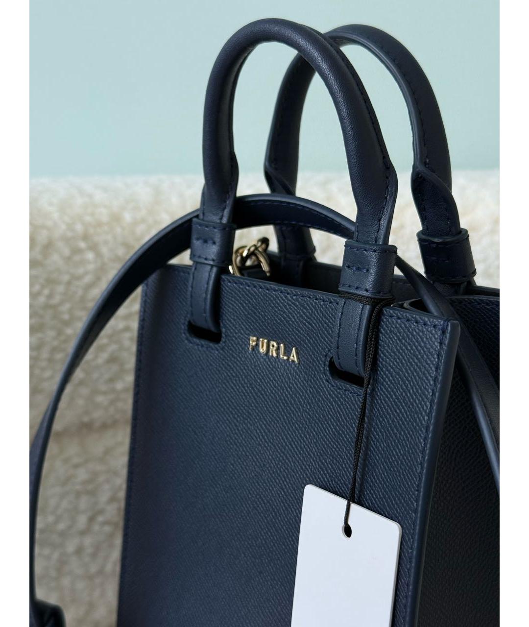 FURLA Темно-синяя кожаная сумка через плечо, фото 7