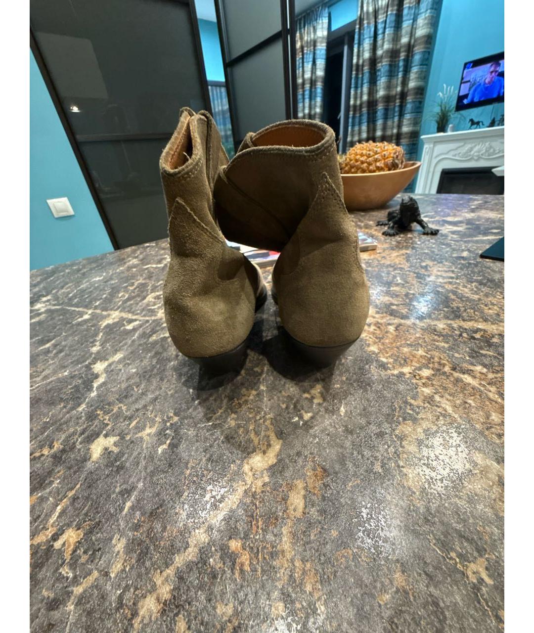ISABEL MARANT Бежевые замшевые ботильоны, фото 4