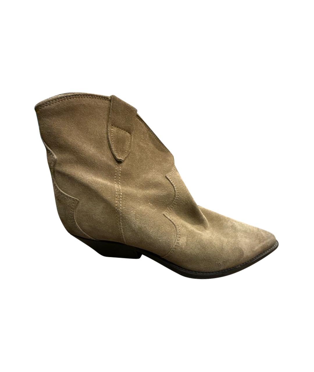 ISABEL MARANT Бежевые замшевые ботильоны, фото 1