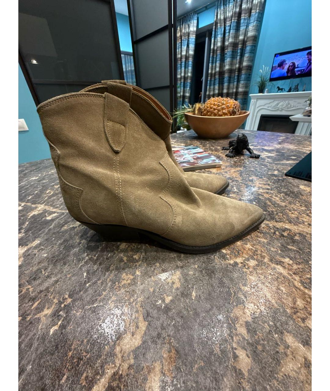 ISABEL MARANT Бежевые замшевые ботильоны, фото 6