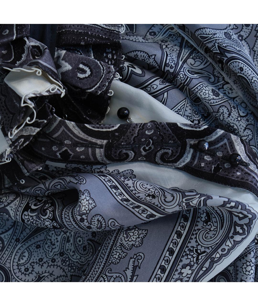 BALENCIAGA Серая шелковая блузы, фото 4