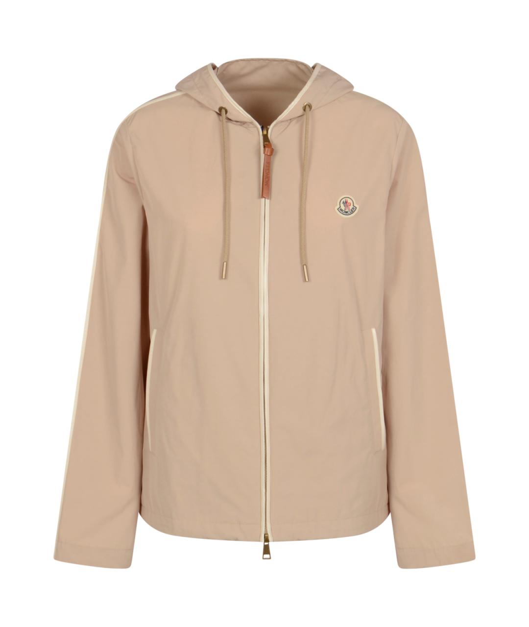 MONCLER Бежевая синтетическая куртка, фото 1