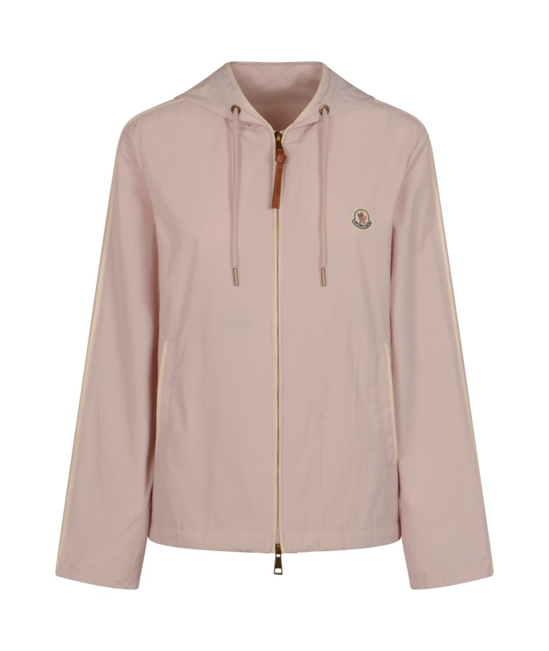 MONCLER Розовая полиэстеровая куртка, фото 1