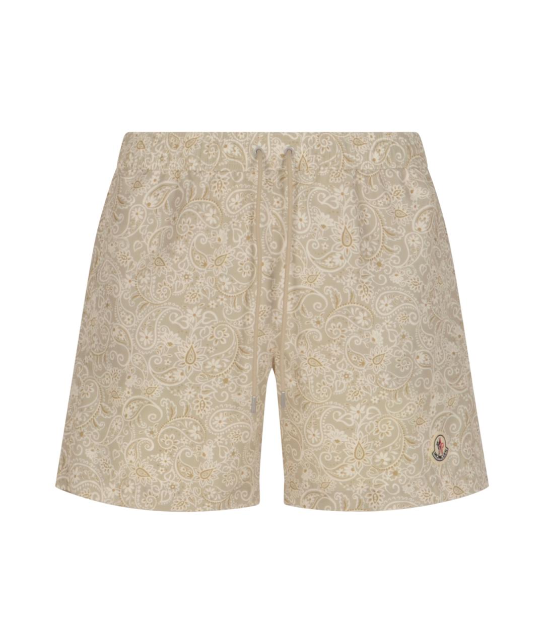 MONCLER Белые полиэстеровые плавки, фото 1