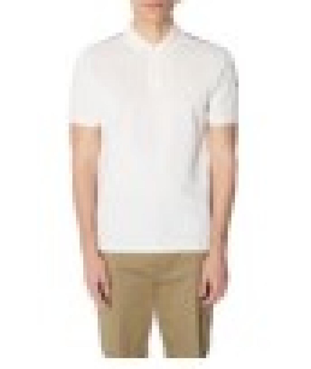 MONCLER Синее хлопковое поло с коротким рукавом, фото 4