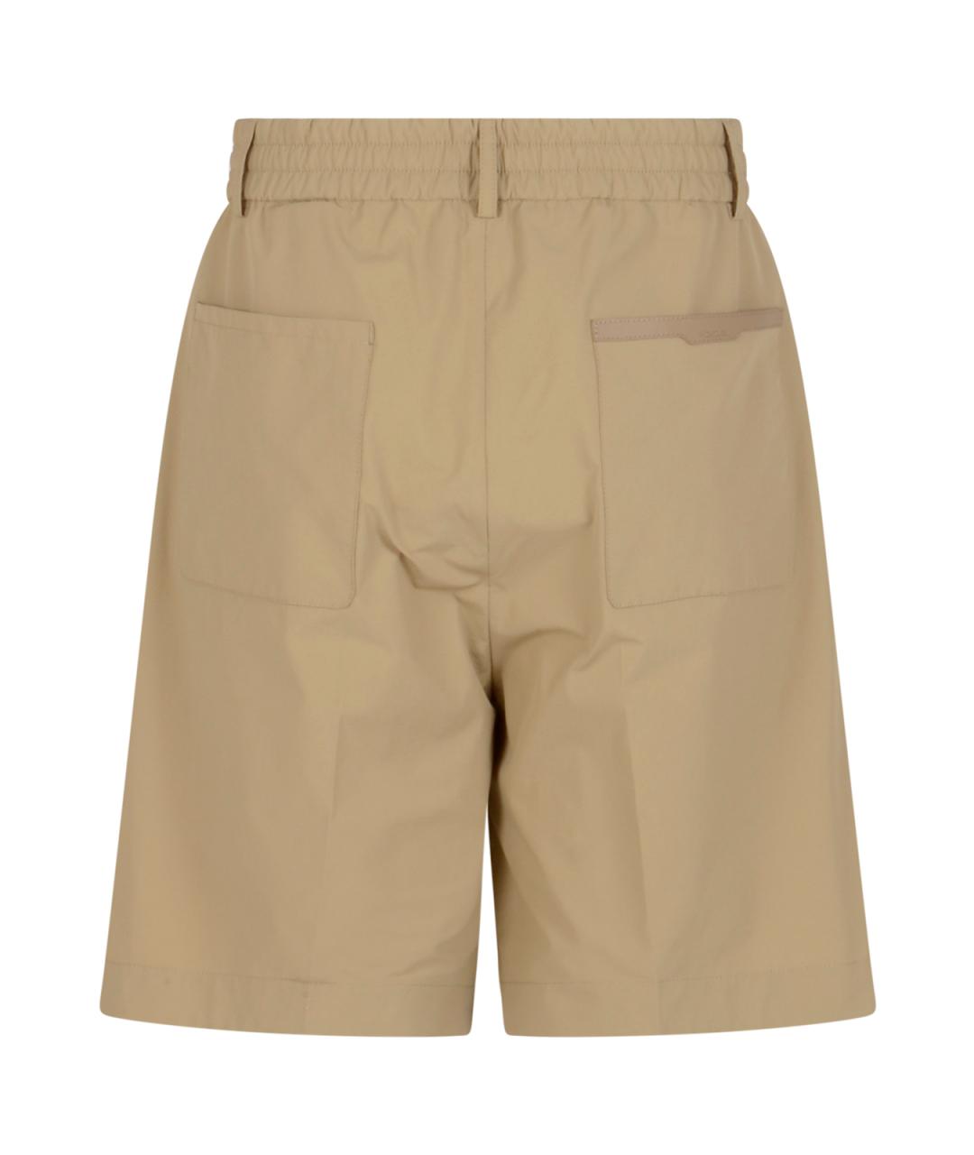 MONCLER Бежевые полиэстеровые шорты, фото 2