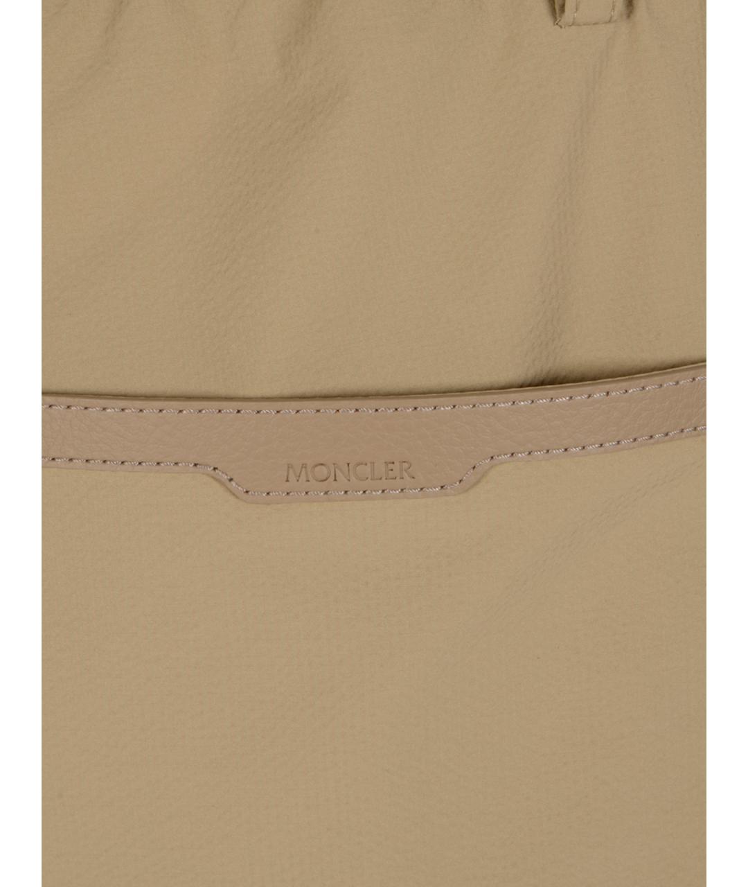 MONCLER Бежевые полиэстеровые шорты, фото 3