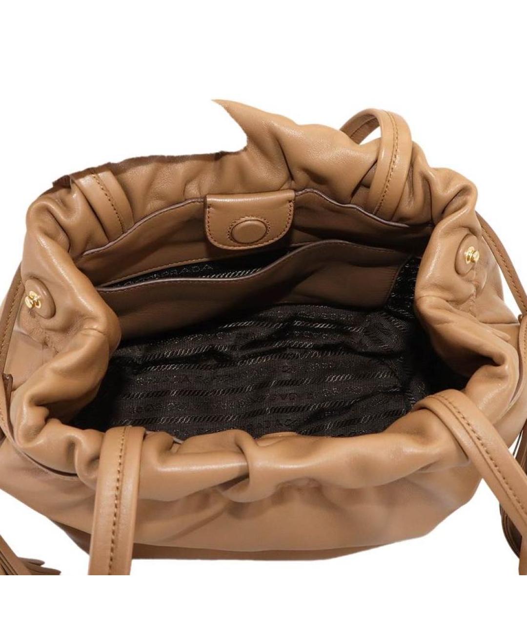 PRADA Горчичная кожаная сумка через плечо, фото 3