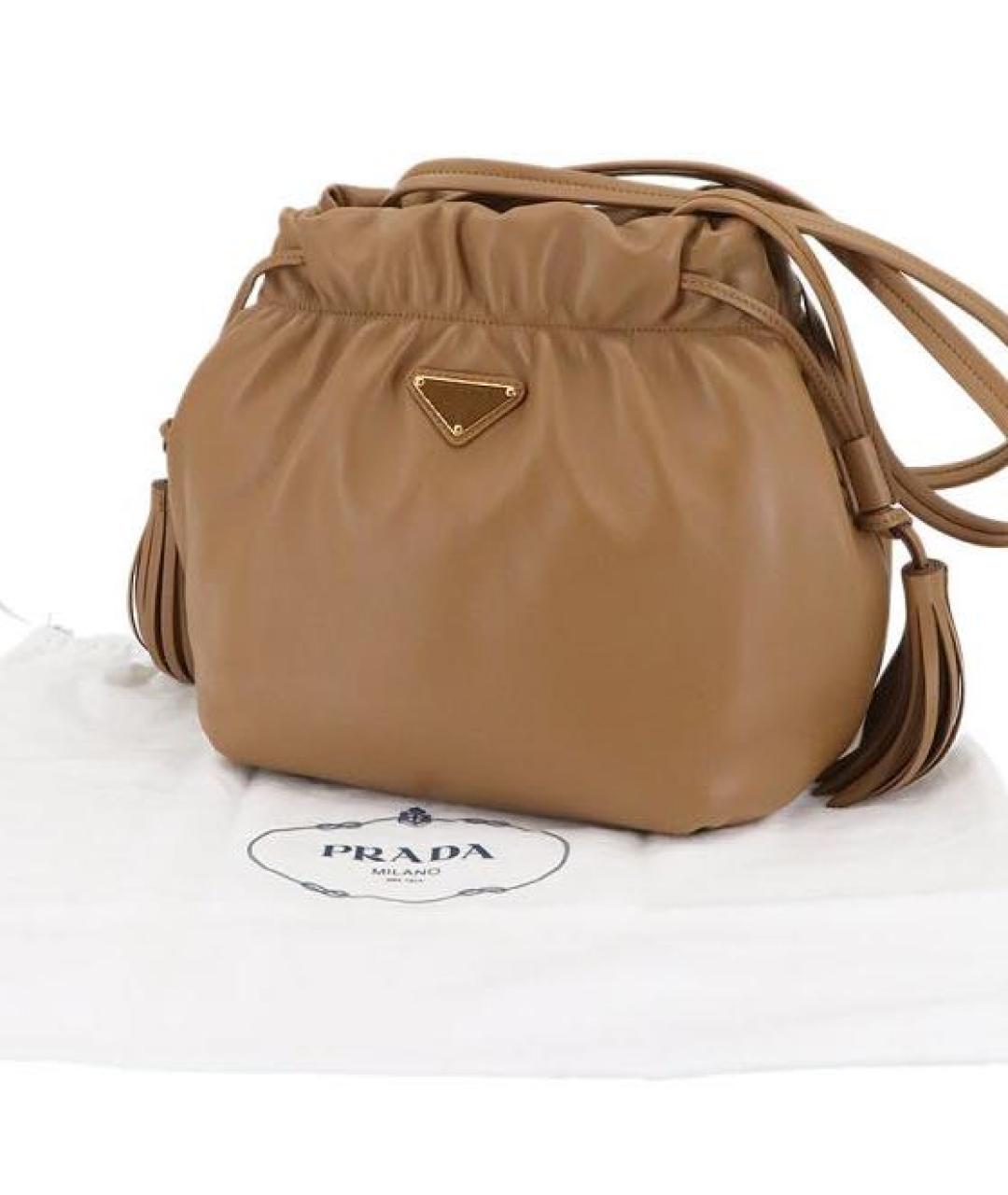 PRADA Горчичная кожаная сумка через плечо, фото 2