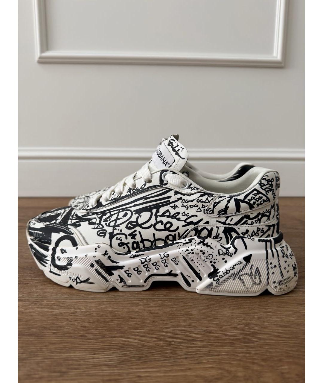 DOLCE&GABBANA Белые кожаные кроссовки, фото 7