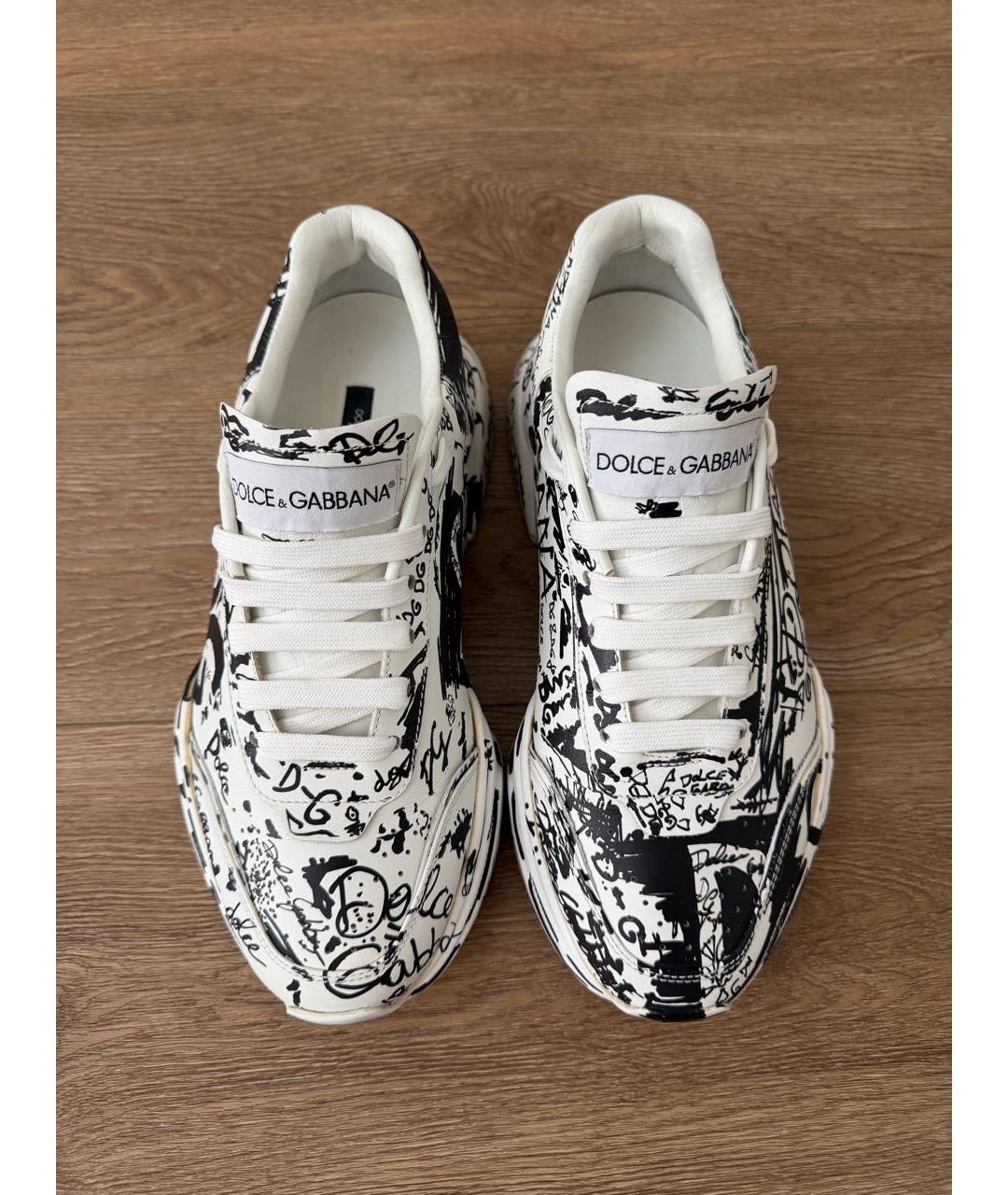 DOLCE&GABBANA Белые кожаные кроссовки, фото 3
