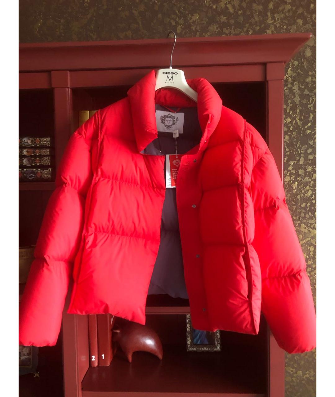 DIEGO M Красный полиэстеровый пуховик, фото 8