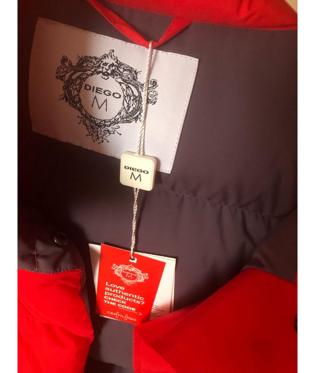 DIEGO M Красный полиэстеровый пуховик, фото 6