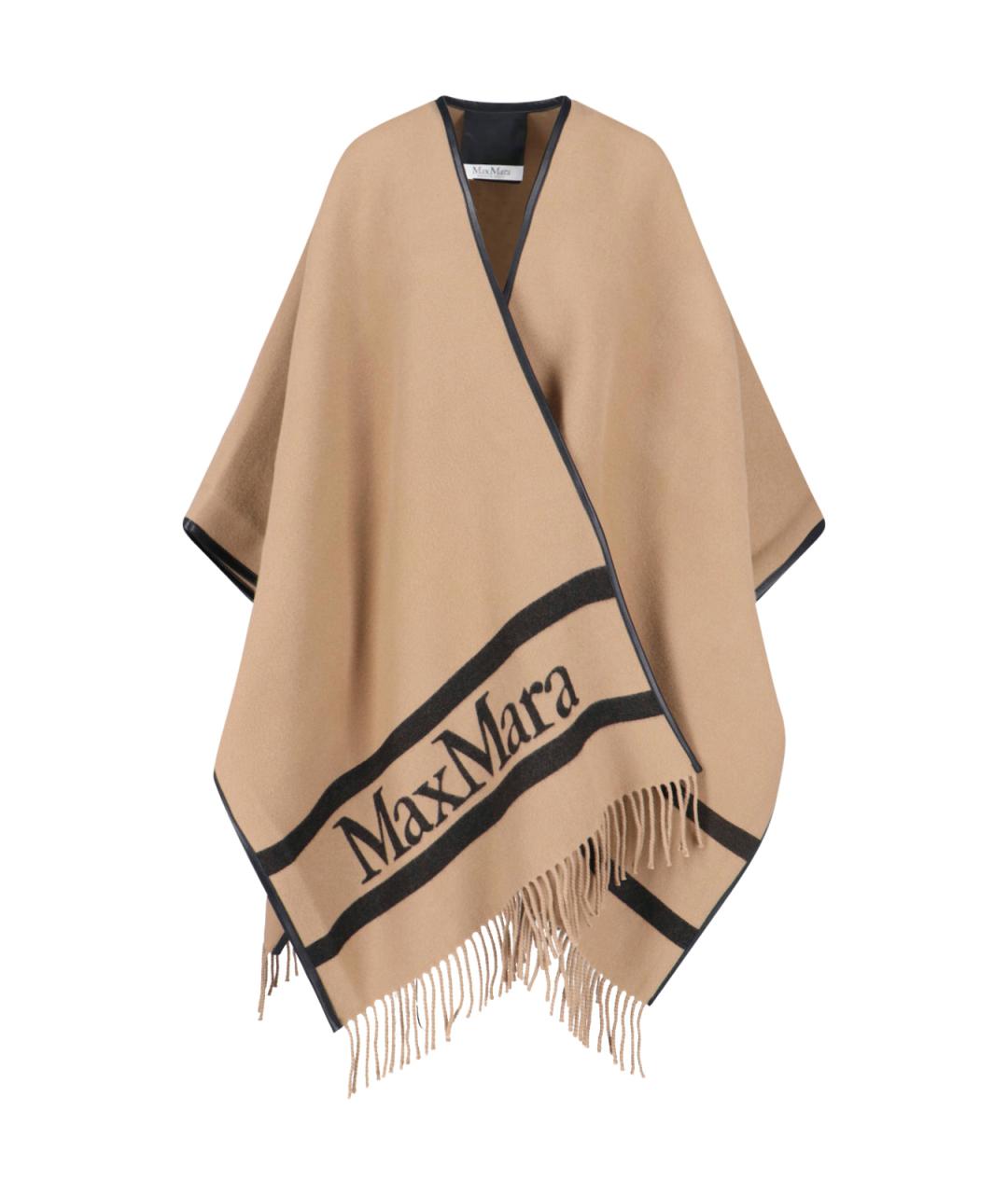 MAX MARA Бежевый шерстяной шарф, фото 1