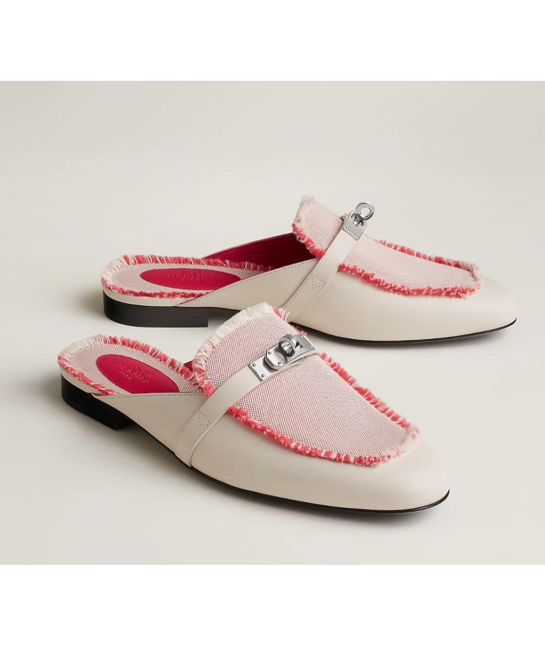 HERMES Бежевые кожаные мюли, фото 2