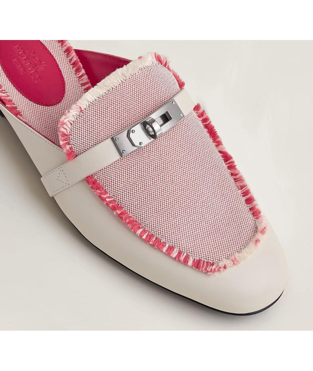 HERMES Бежевые кожаные мюли, фото 4