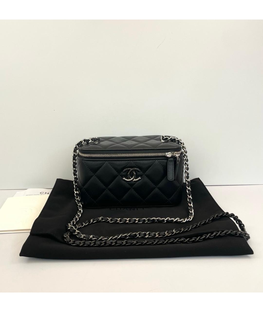 CHANEL Черная кожаная сумка через плечо, фото 7