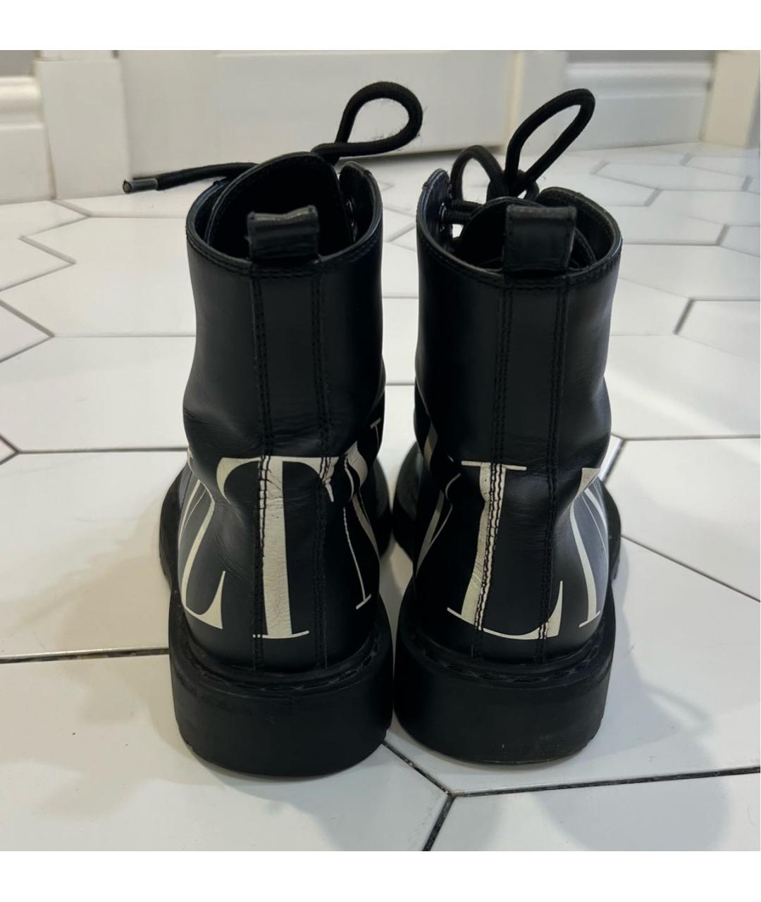 VALENTINO Черные кожаные ботинки, фото 4