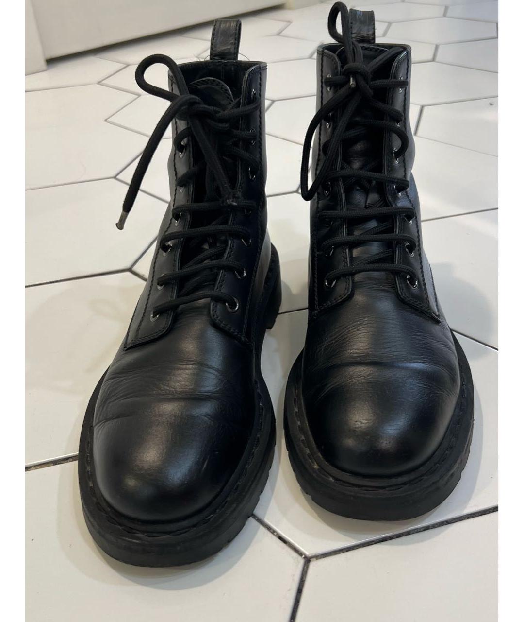 VALENTINO Черные кожаные ботинки, фото 2