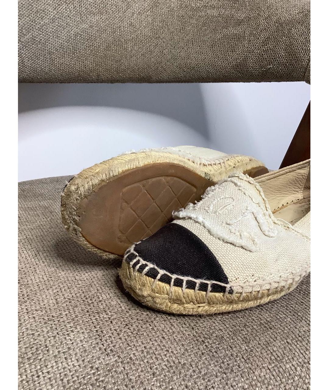 CHANEL Бежевые текстильные эспадрильи, фото 4