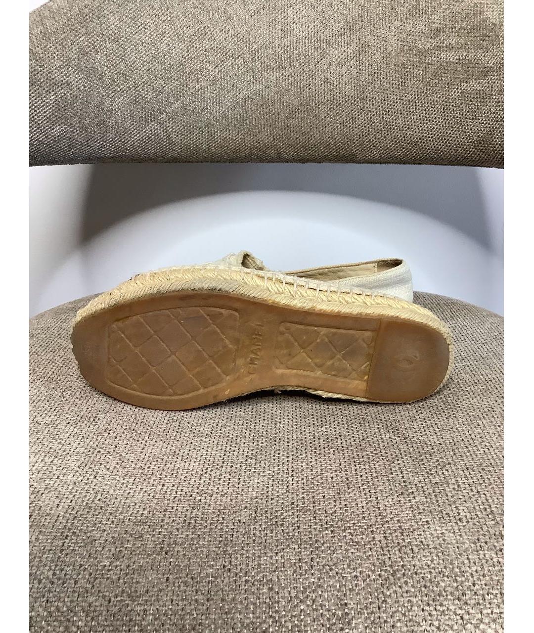 CHANEL Бежевые текстильные эспадрильи, фото 3