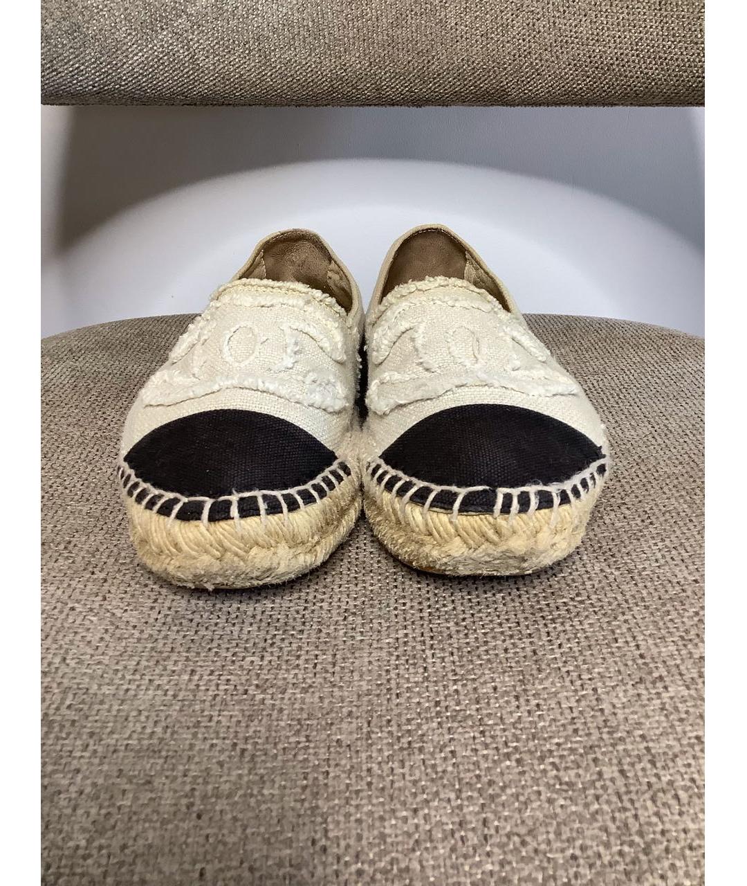 CHANEL Бежевые текстильные эспадрильи, фото 2