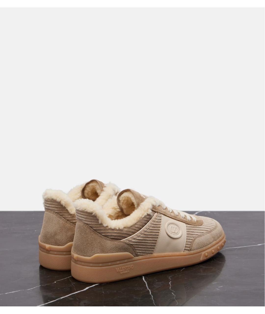 VALENTINO Бежевые замшевые кеды, фото 4