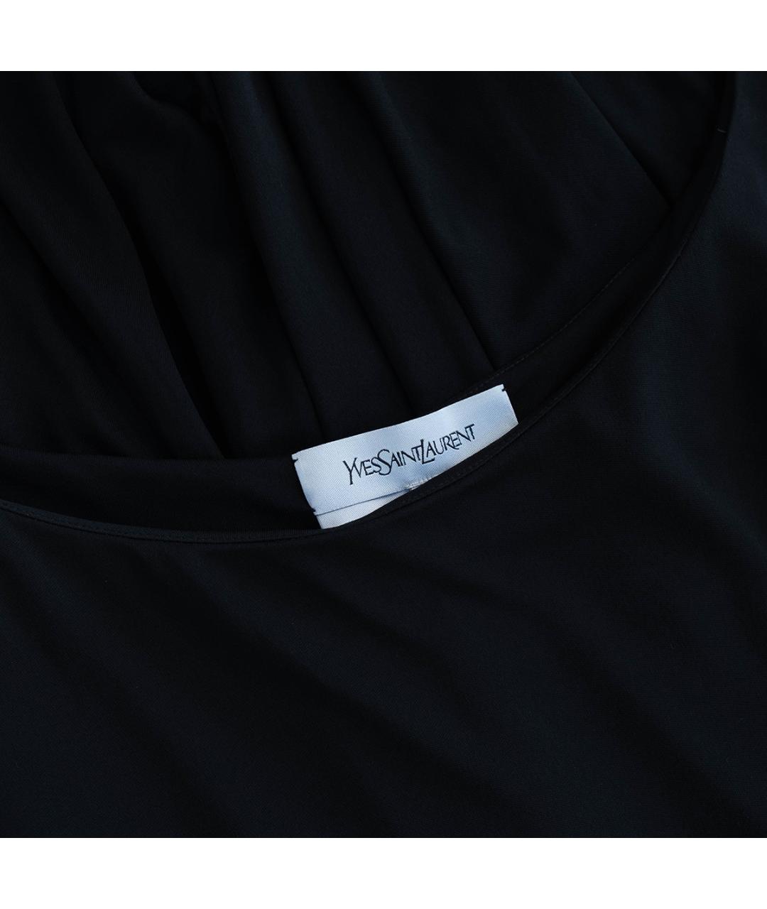 SAINT LAURENT Черное вискозное повседневное платье, фото 3