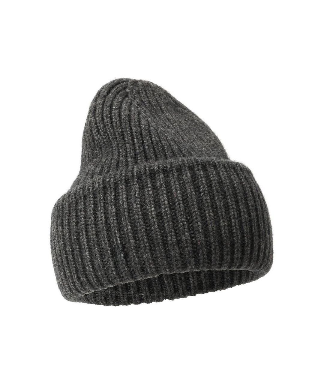 YVES SALOMON Серая шерстяная шапка, фото 1