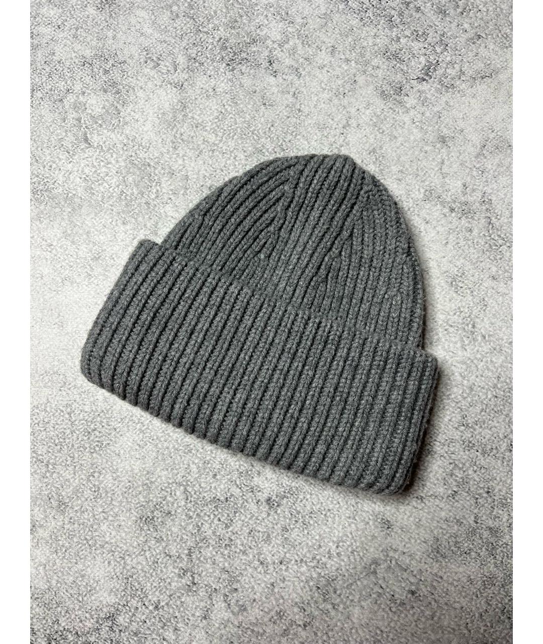 YVES SALOMON Серая шерстяная шапка, фото 2