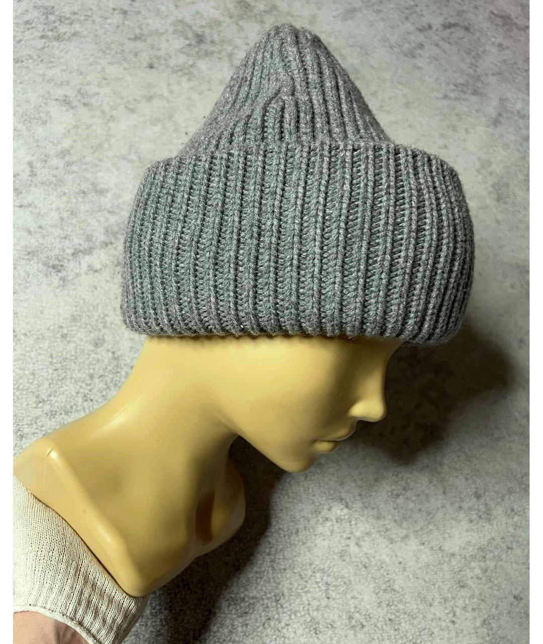 YVES SALOMON Серая шерстяная шапка, фото 3