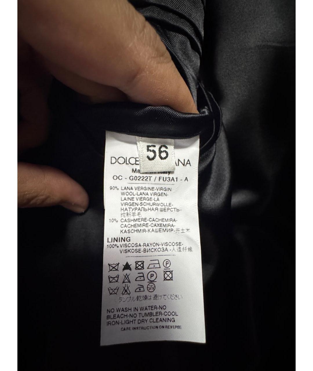 DOLCE&GABBANA Черное шерстяное пальто, фото 7