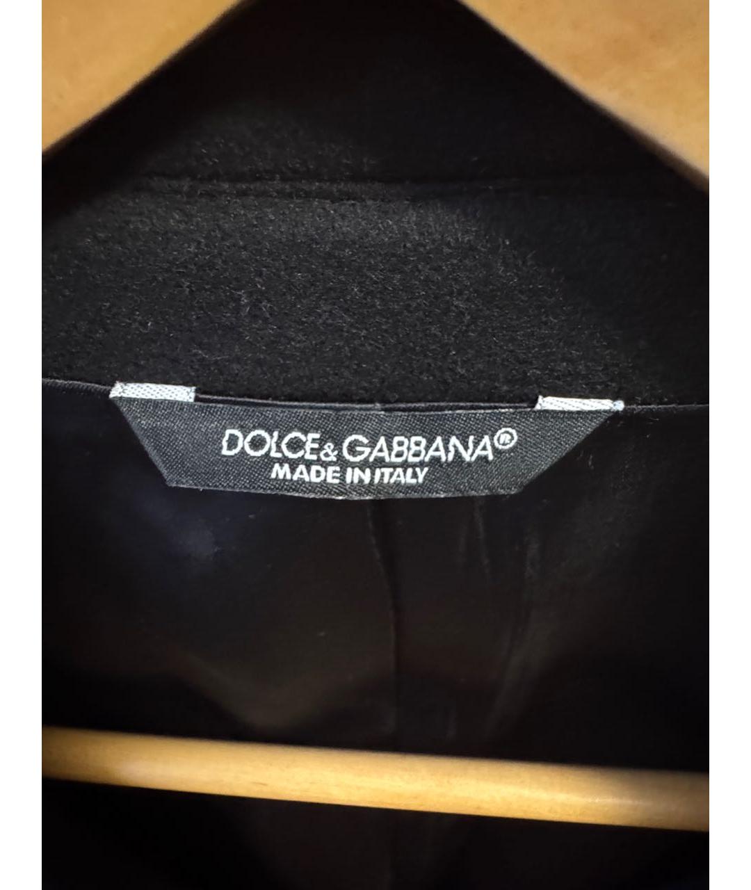 DOLCE&GABBANA Черное шерстяное пальто, фото 3