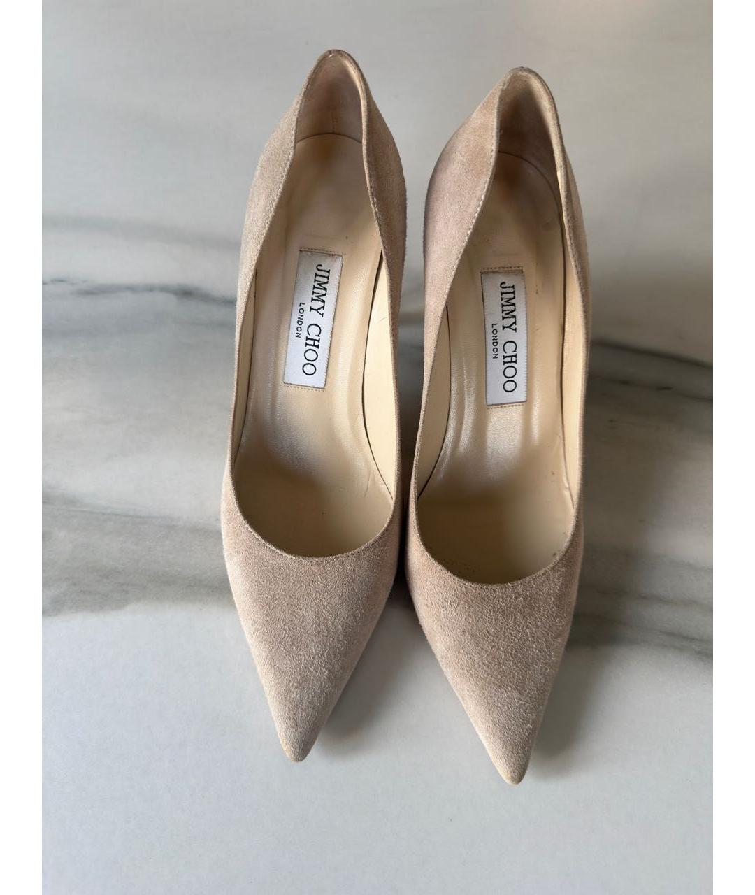 JIMMY CHOO Бежевые замшевые туфли, фото 2