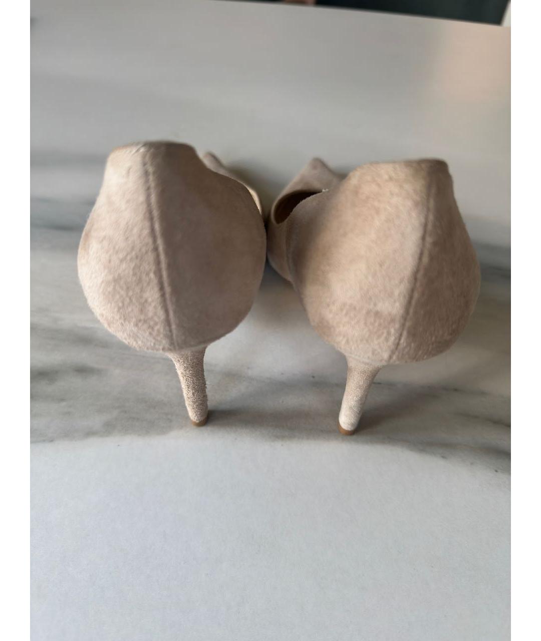 JIMMY CHOO Бежевые замшевые туфли, фото 8