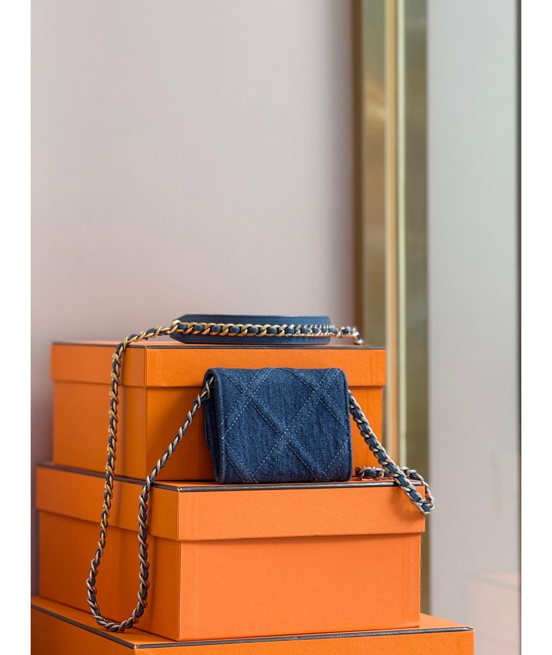 CHANEL Синяя деним сумка через плечо, фото 2