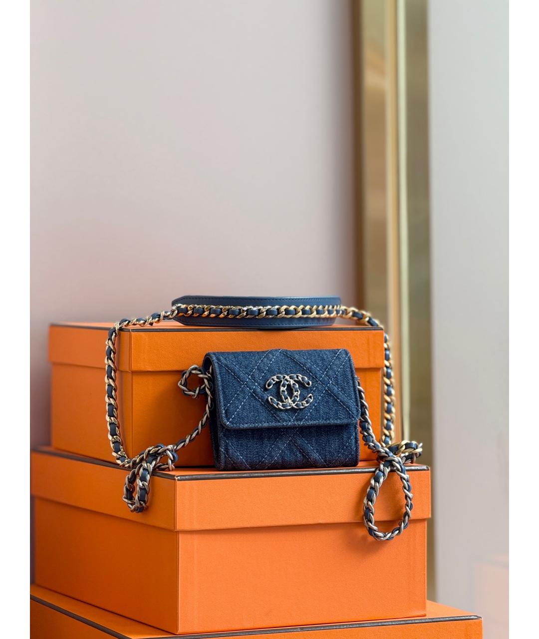 CHANEL Синяя деним сумка через плечо, фото 4