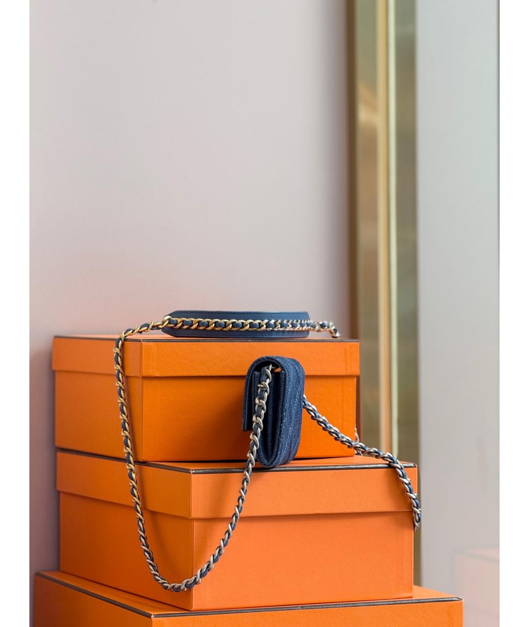 CHANEL Синяя деним сумка через плечо, фото 3