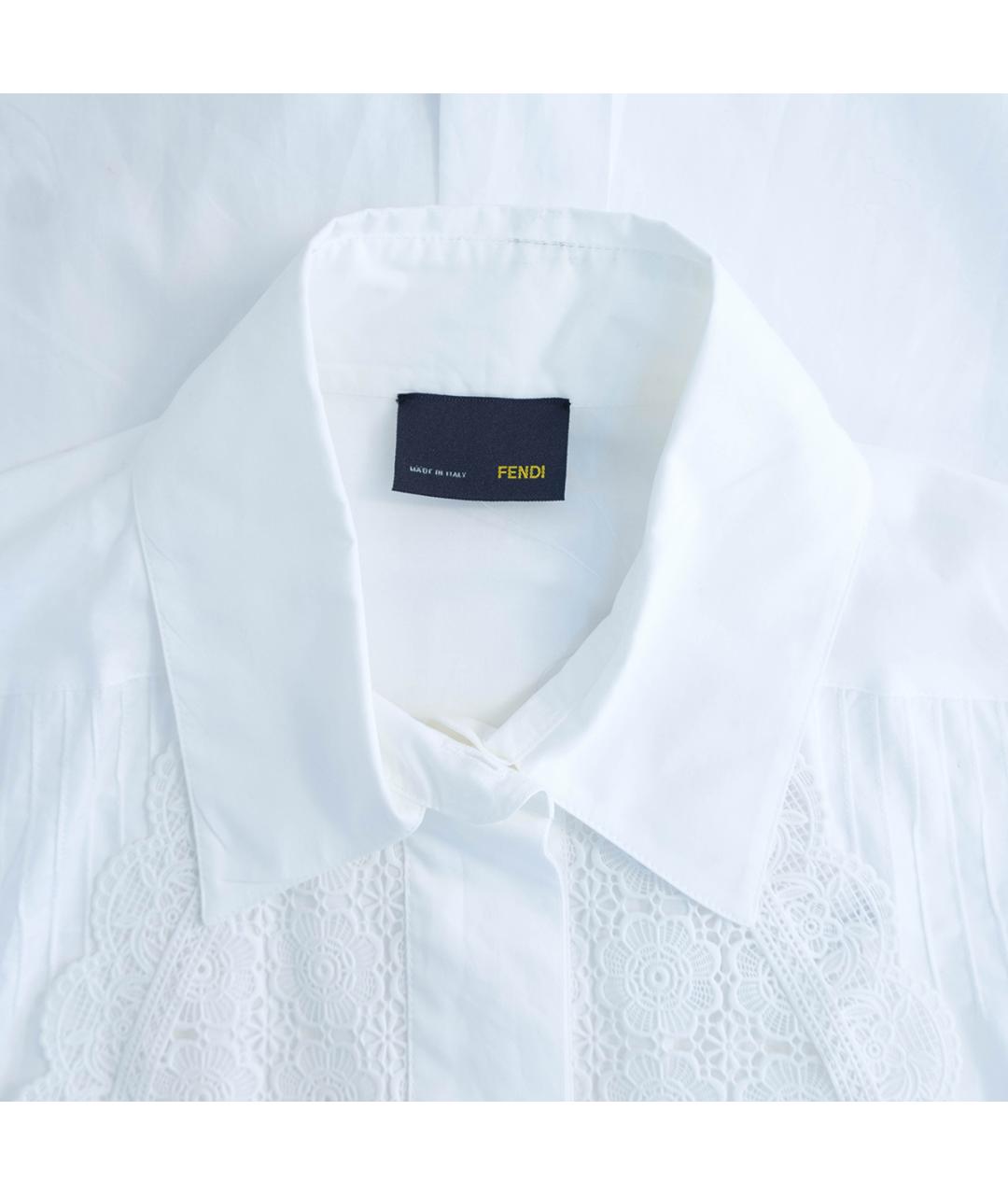 FENDI Белая хлопковая блузы, фото 3
