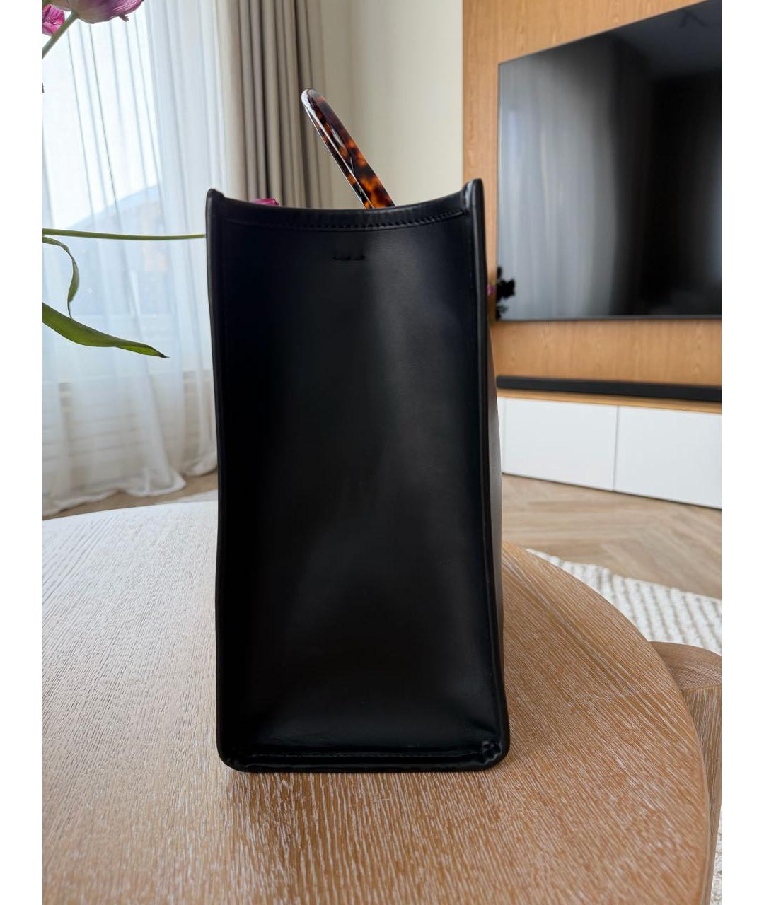FENDI Черная кожаная сумка тоут, фото 2