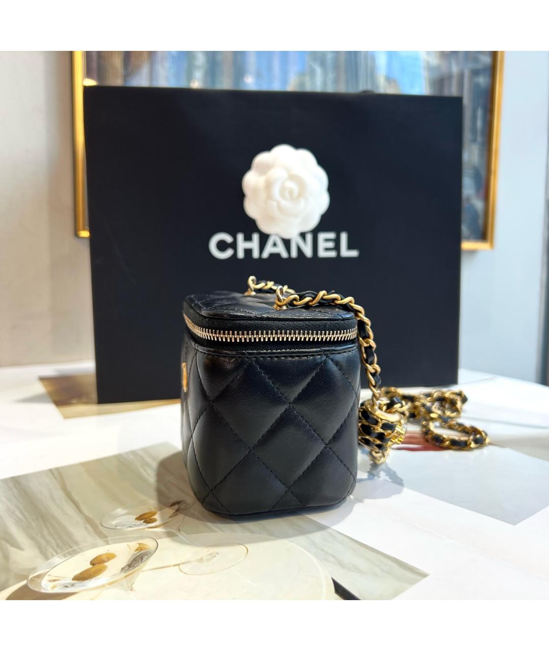 CHANEL Черная кожаная сумка через плечо, фото 3