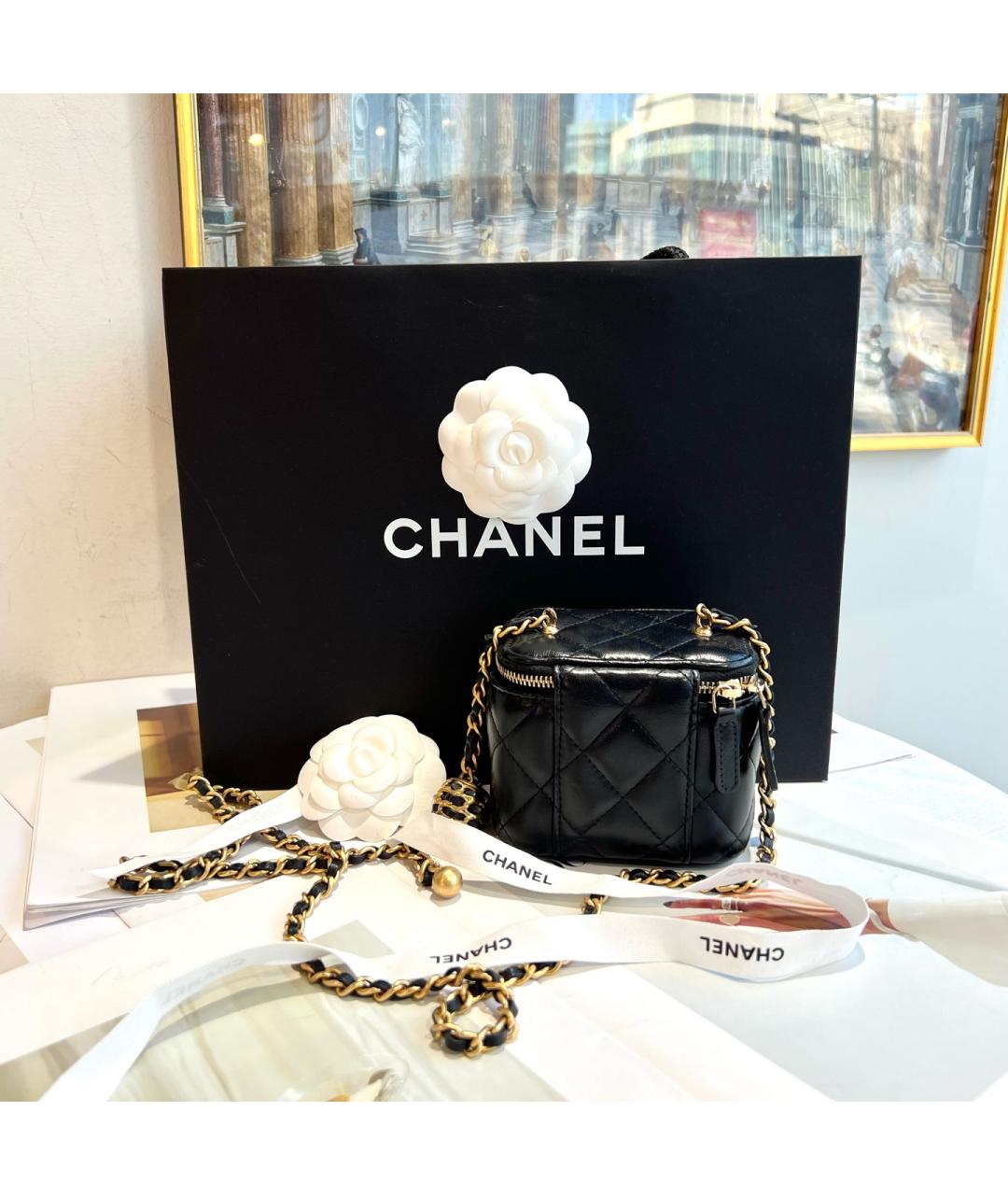 CHANEL Черная кожаная сумка через плечо, фото 2