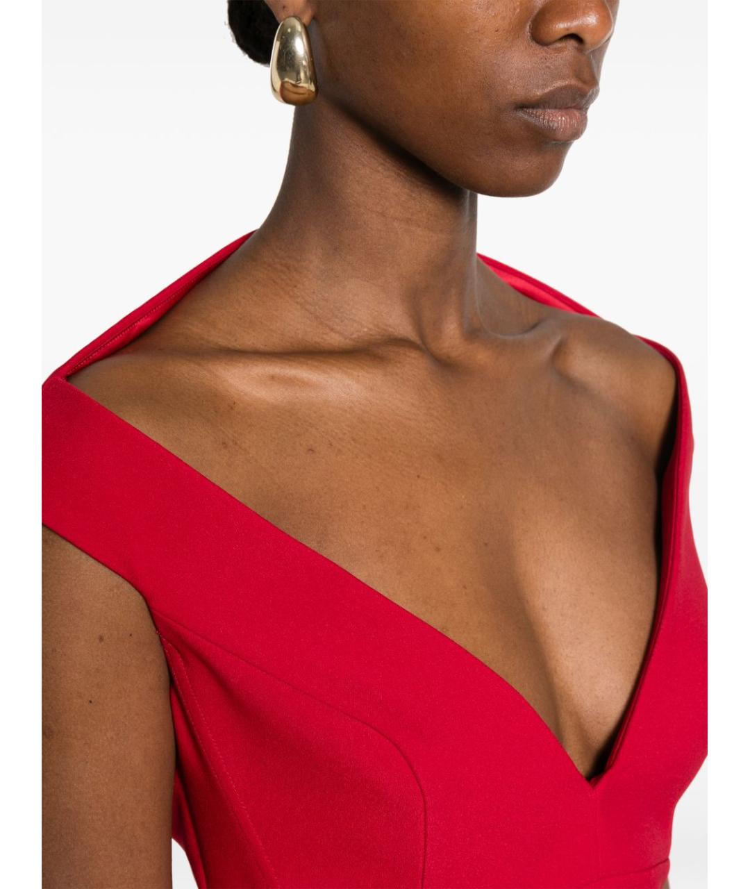 SOLACE LONDON Красное полиэстеровое повседневное платье, фото 3