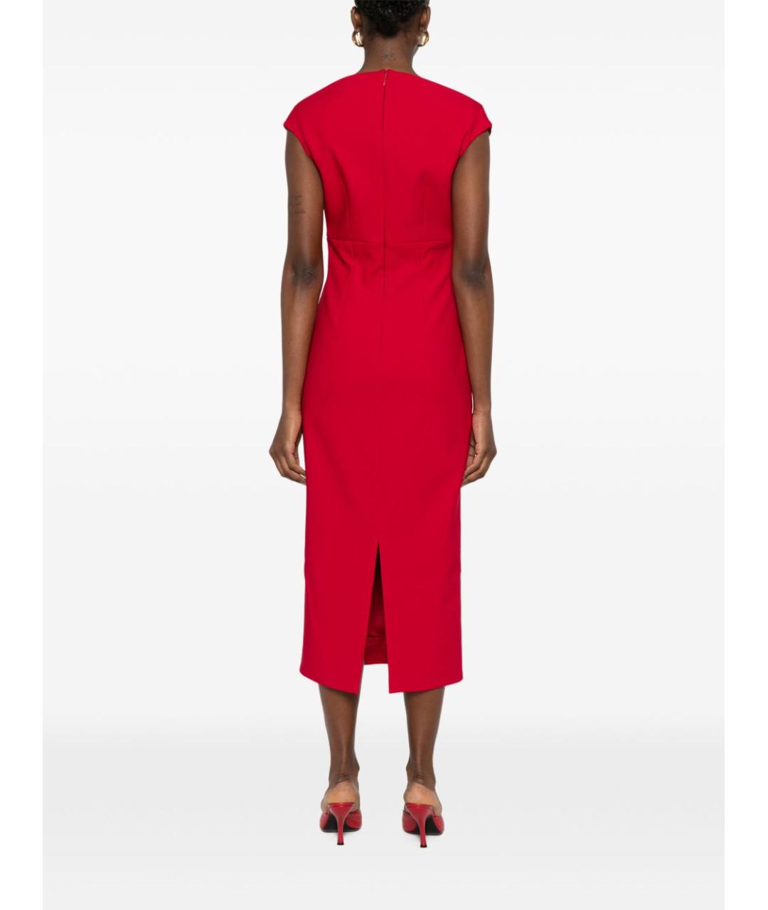 SOLACE LONDON Красное полиэстеровое повседневное платье, фото 4