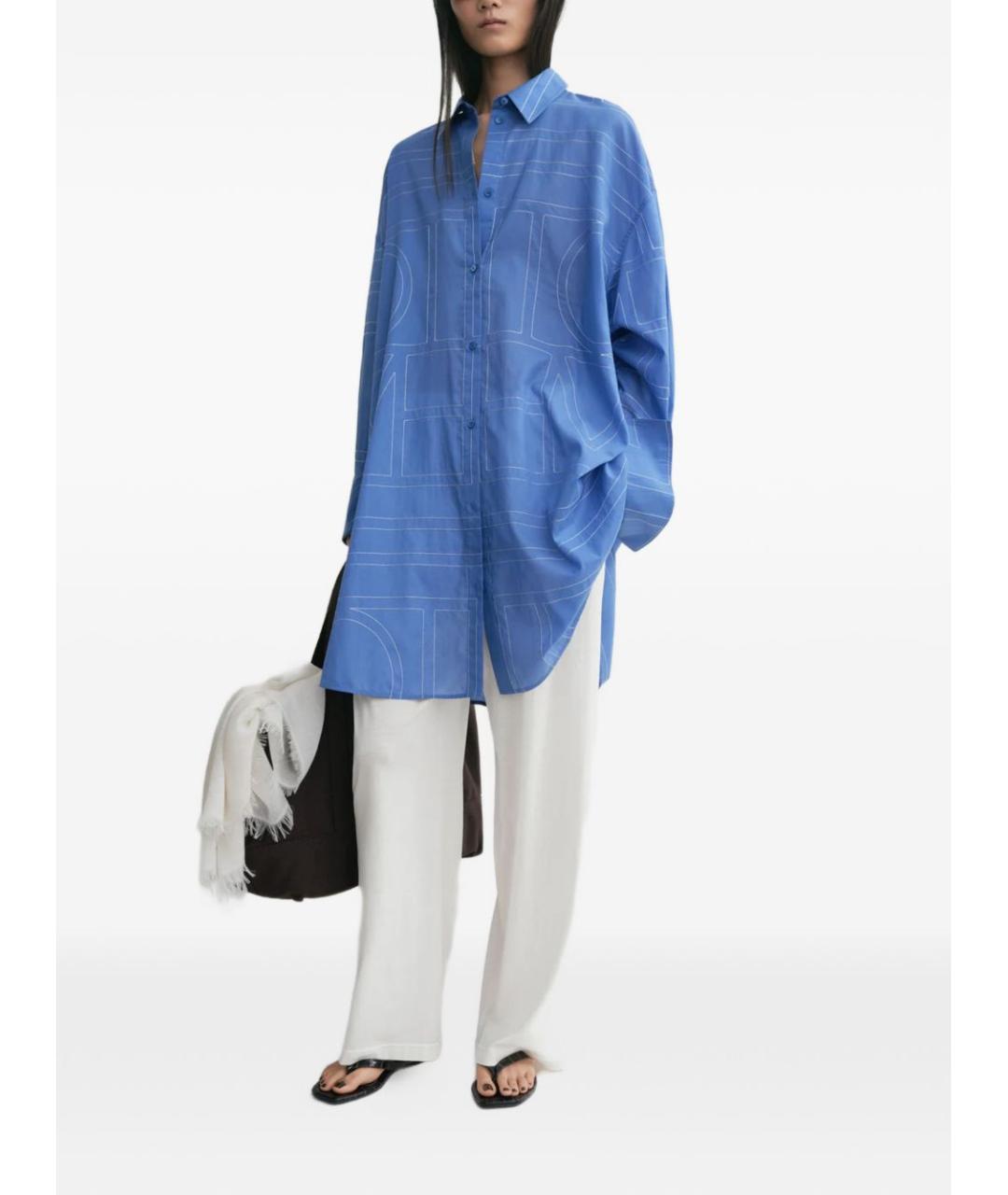 TOTEME Голубая хлопковая рубашка, фото 3