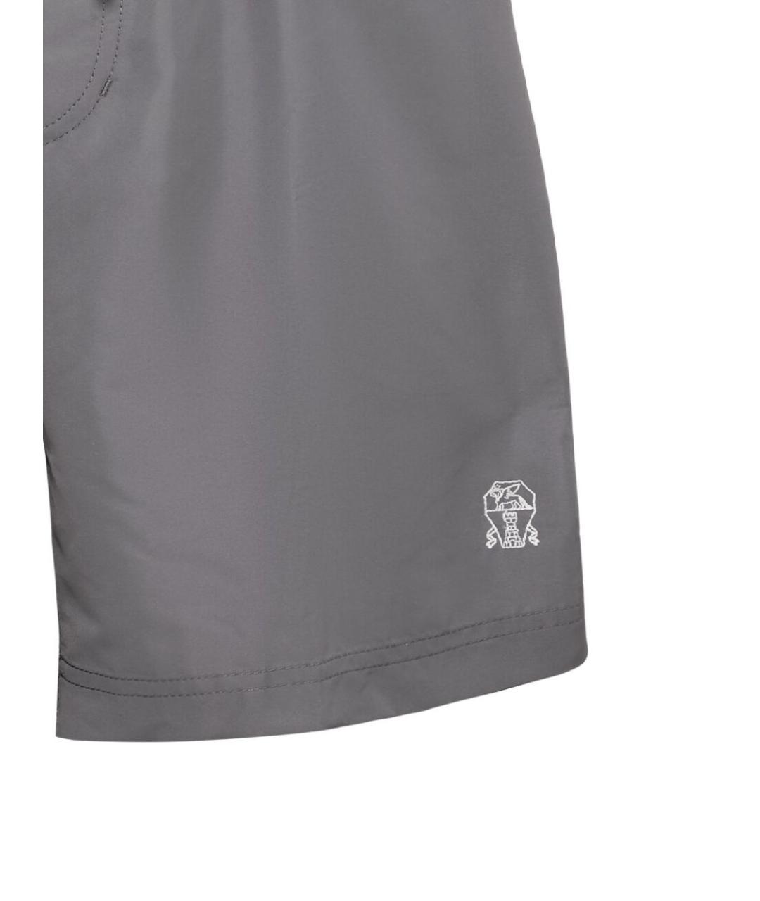 BRUNELLO CUCINELLI Серые полиэстеровые шорты, фото 3