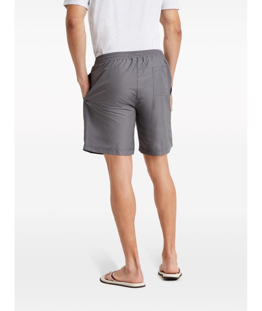 BRUNELLO CUCINELLI Серые полиэстеровые шорты, фото 4