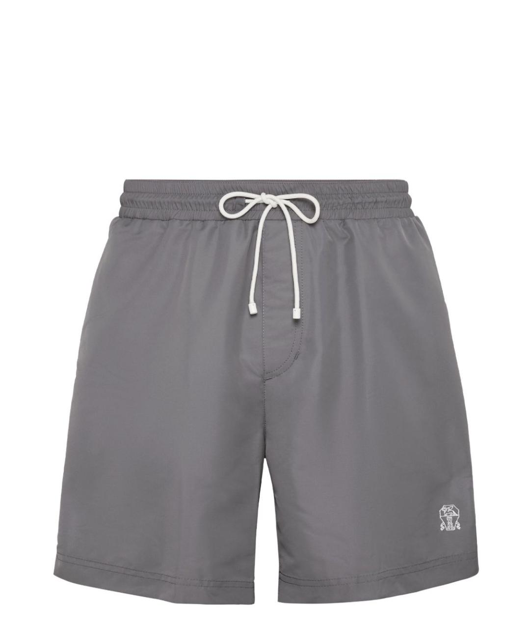 BRUNELLO CUCINELLI Серые полиэстеровые шорты, фото 1