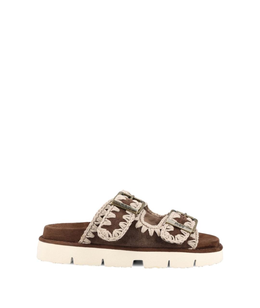 MOU Коричневые замшевые сандалии, фото 1
