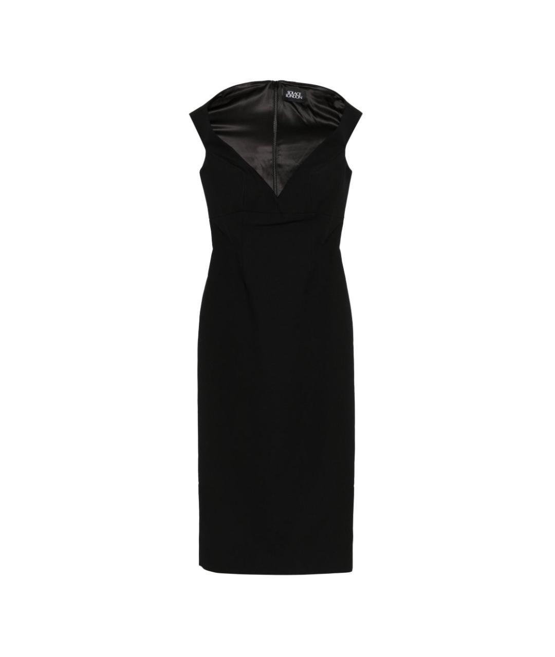 SOLACE LONDON Черное полиэстеровое вечернее платье, фото 1